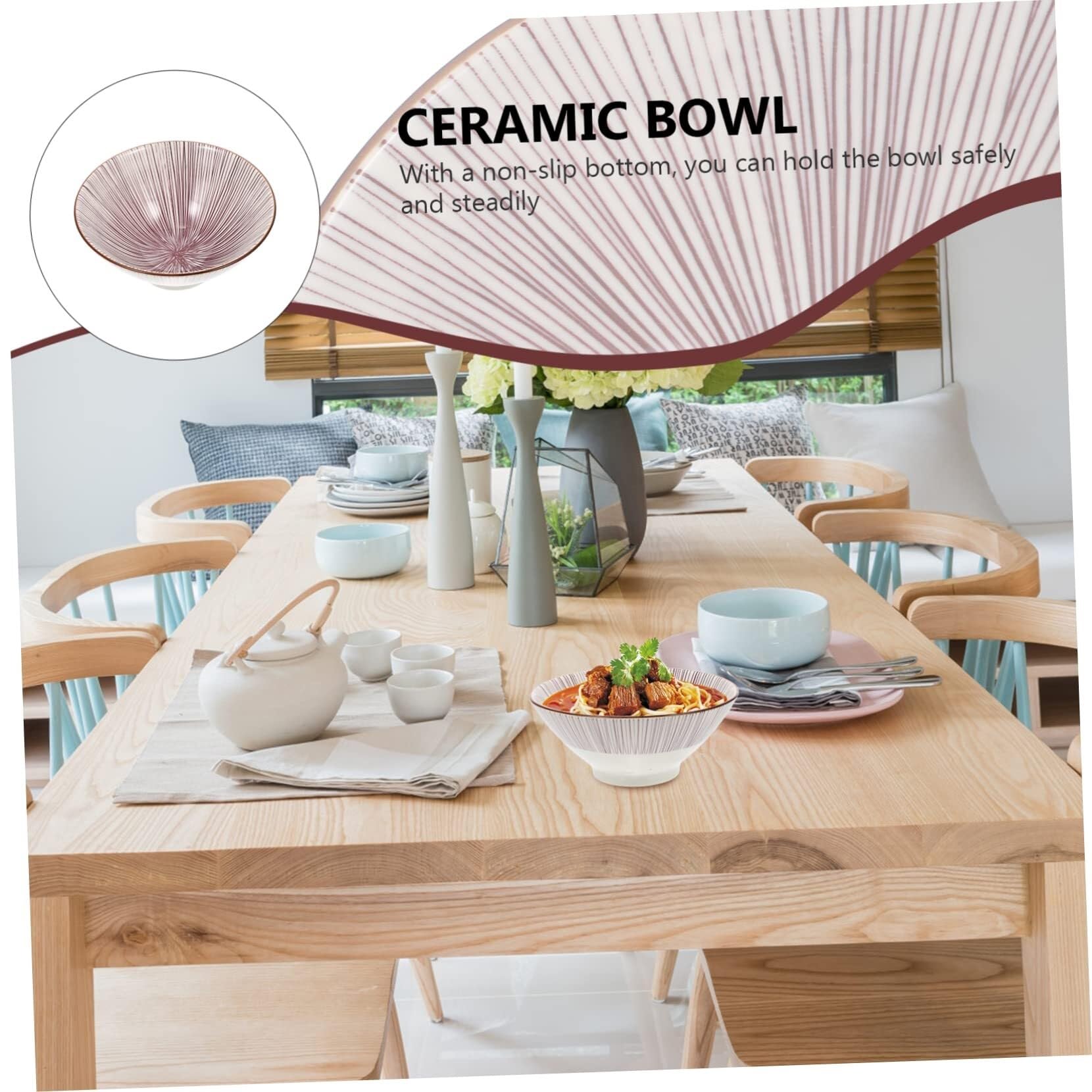 Ceramiczna miska na ramen, zupę i desery – wszechstronne naczynie do posiłków i przekąsek, idealne do użytku domowego lub restauracyjnego