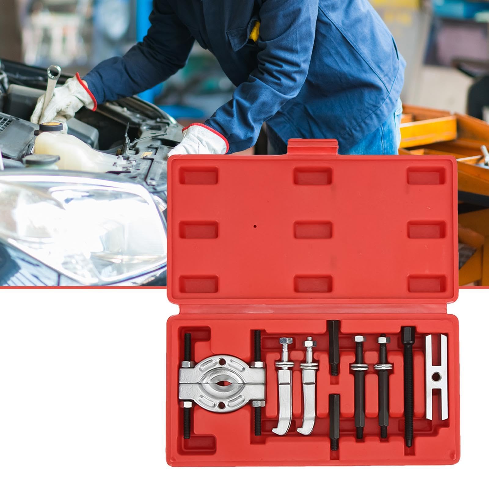 Séparateur de roulements, extracteur de roulements - 9X extracteurs de roulements intérieurs en acier au carbone,Extracteur de roulement, ensemble d'extracteur d'essieu de moyeu de roue, outil de sépa