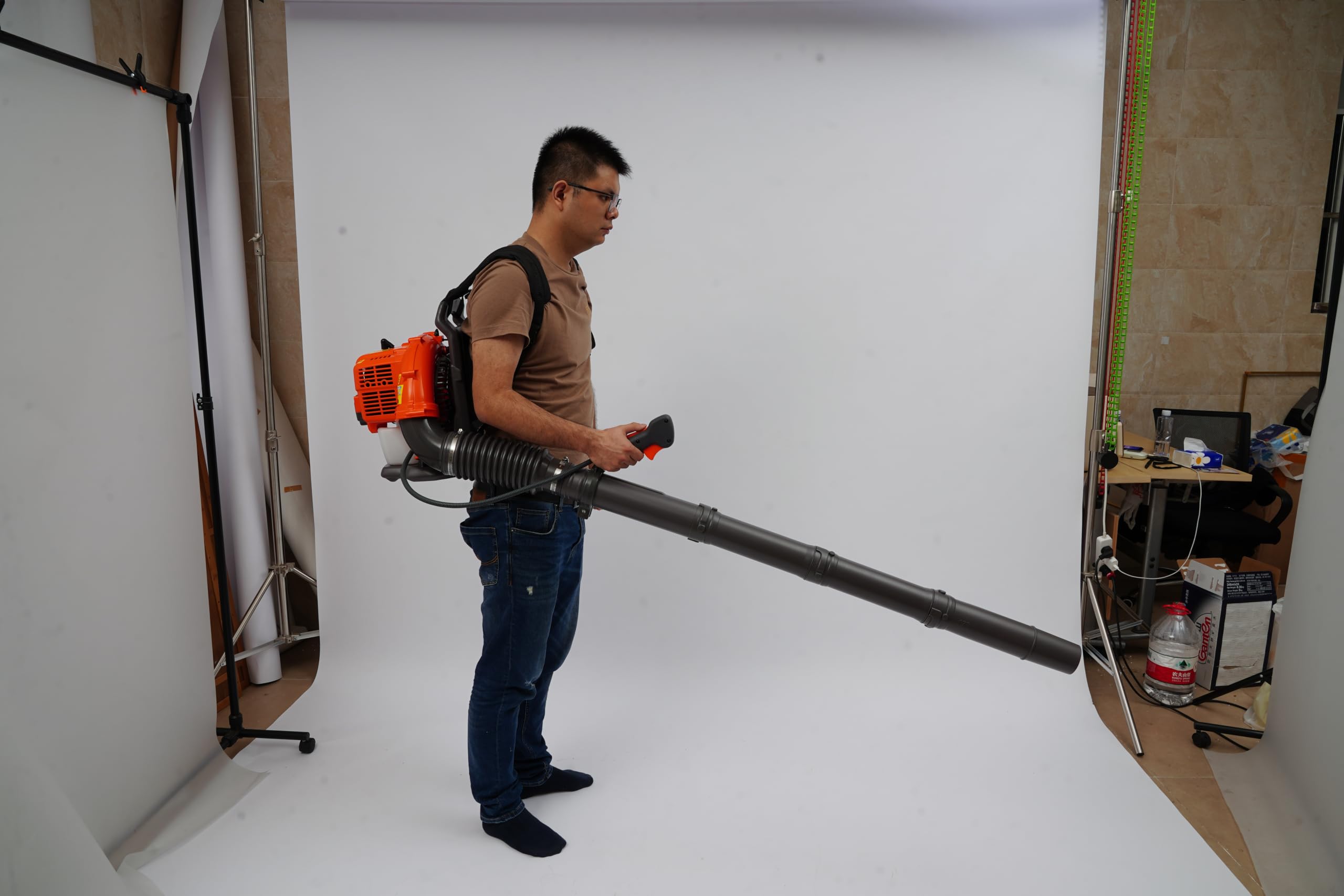 Soffiatore portatile con motore a 2 tempi, 42,7 cc, per grandi | Design a zaino: motore a 2 tempi da 42,7 cc