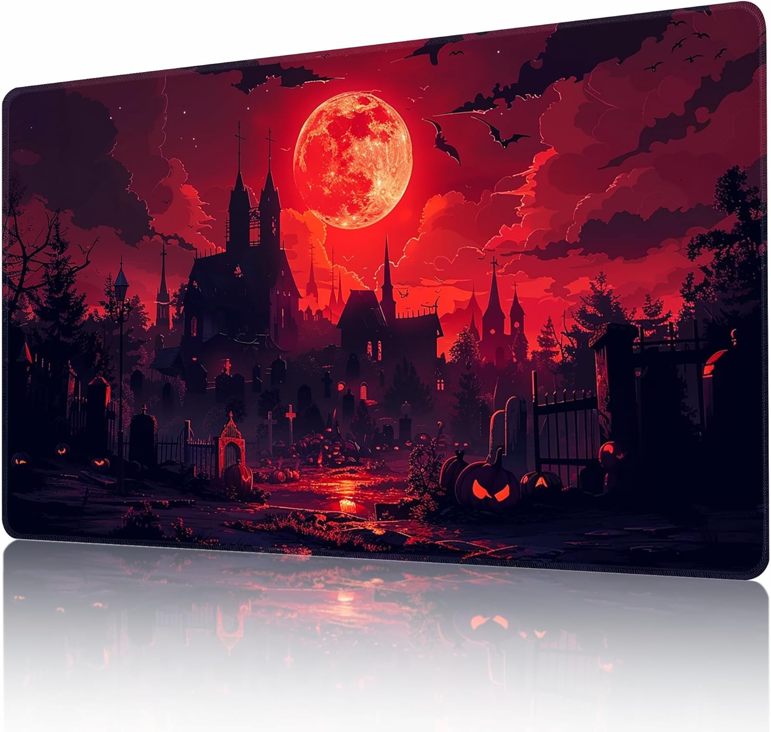 MTG Playmat Non-Slip Rubber Backing Printing Commander Board Game Desk Mat Duel Mat TCG PTCG Playmat 24x14 inches and Free Storage Bags (Castle 2)