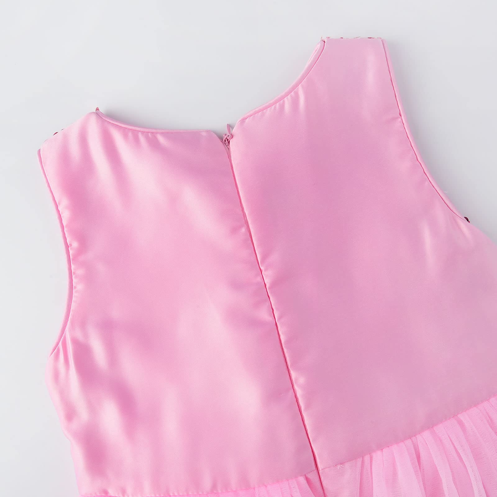 Uhnice Vestito Bambina Damigella Paillettes Tulle Senza Maniche Abito Principessa per Matrimonio Compleanno Cerimonia