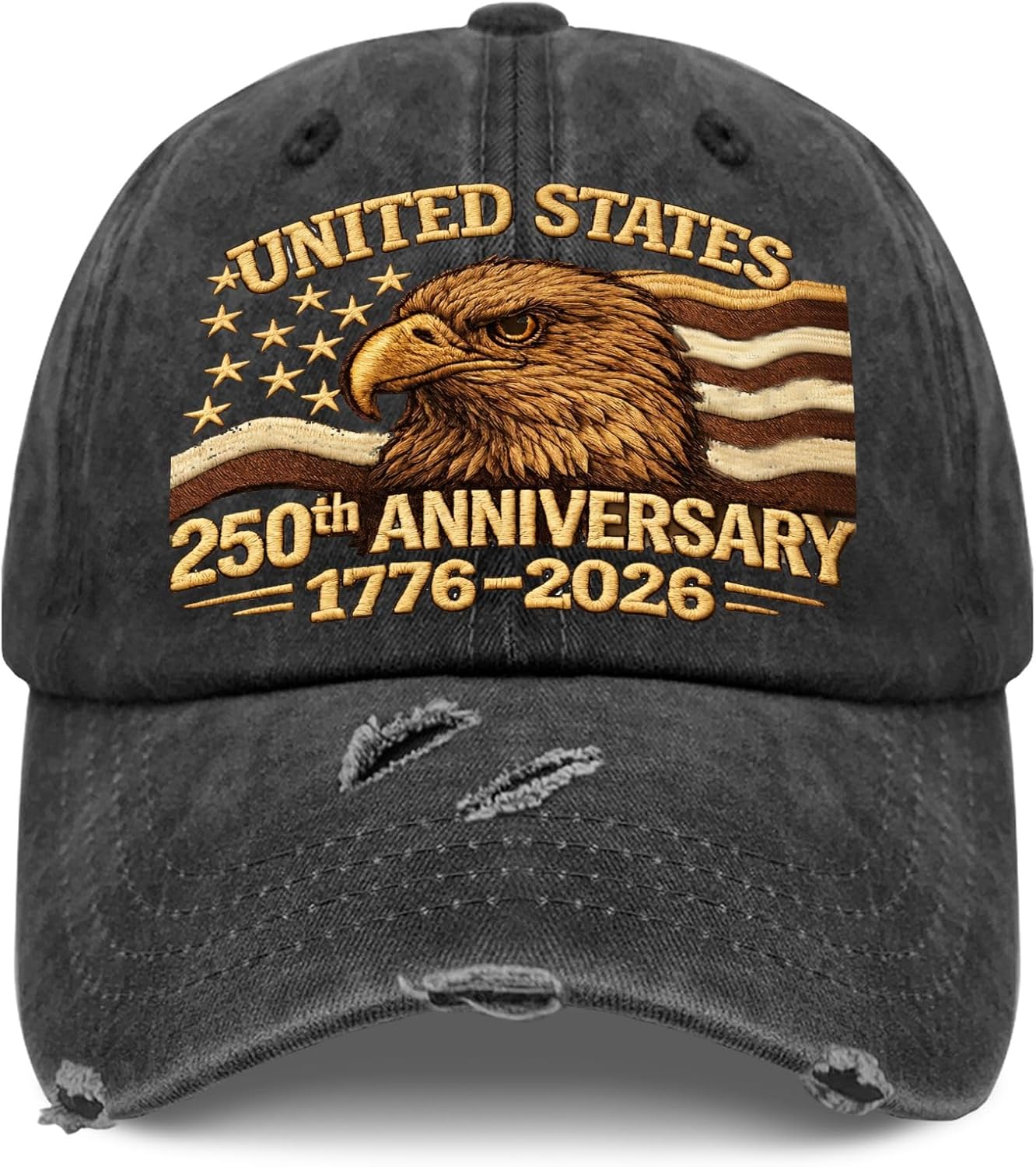 United States 250th Anniversary Hat, 1776-2026 American Eagless Hat for Women Vintage Washed Distressed Baseball Caps
