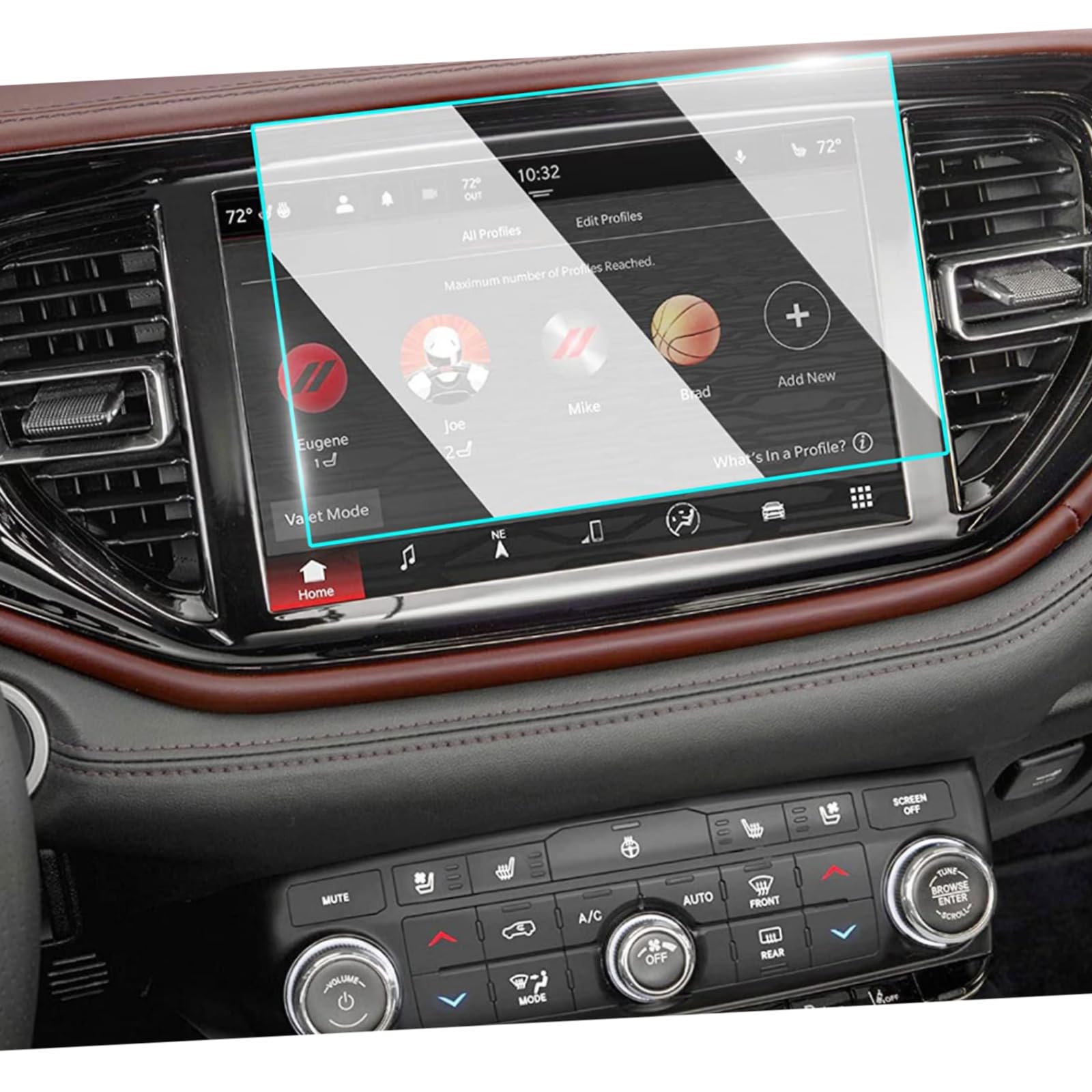 Protector de pantalla para Dodge Durango 2021-2022 en vidrio templado de 10,1 pulgadas 5