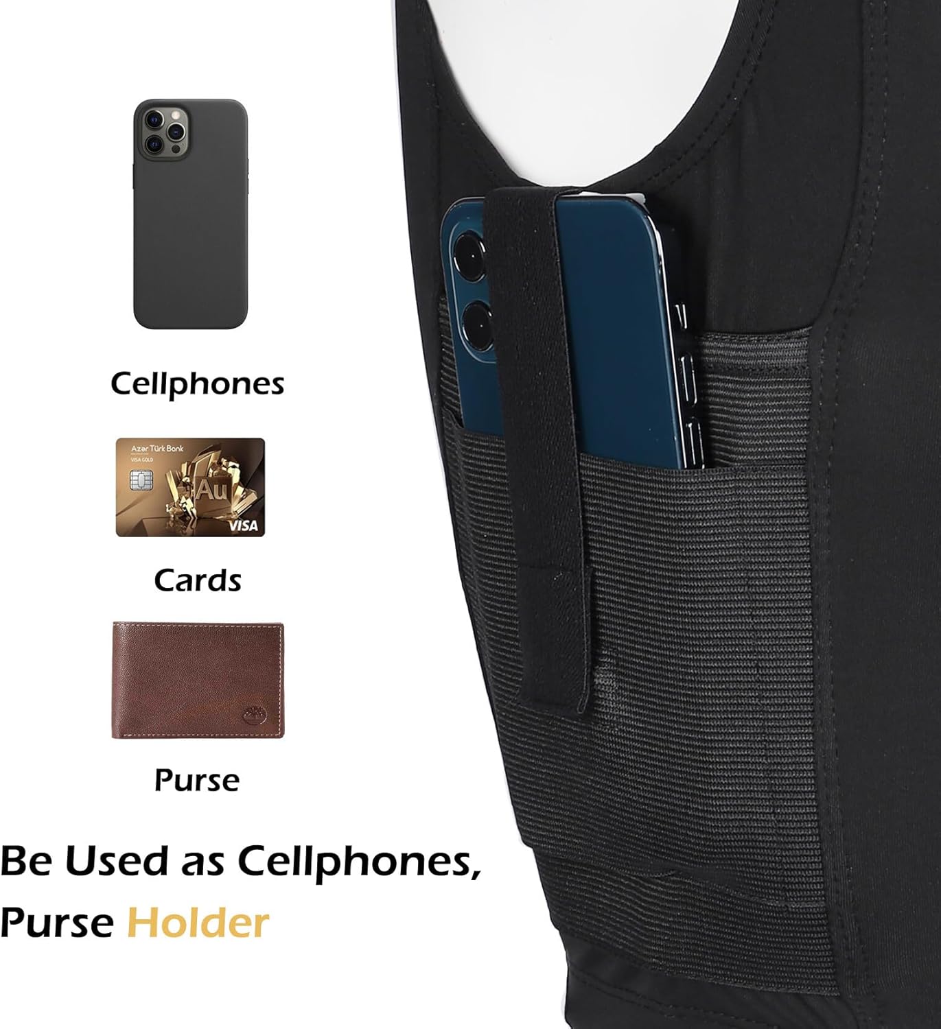 Lilcreek Women's Concealed Carry Crop Tank Tops,Undercover Handgun CCW Tactical Gun Holster Shirt Clothing - Image 4