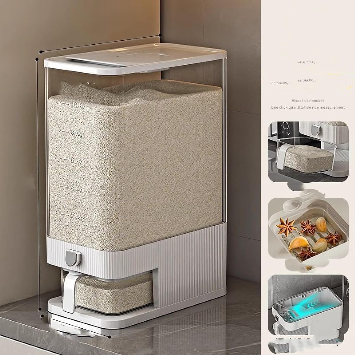 GZXIAOFEY Rice Bucket Sealed Rice Cylinder Filled Rice