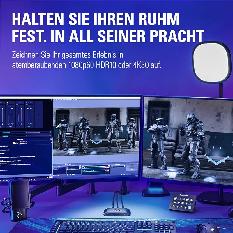 Elgato HD60 X Videó Rögzítő - 1080p60 HDR10/4K30 Streaming Alacsony Késleltetéssel PS5, Xbox Series, PC és Mac Eszközökhöz, OBS Kompatibilis