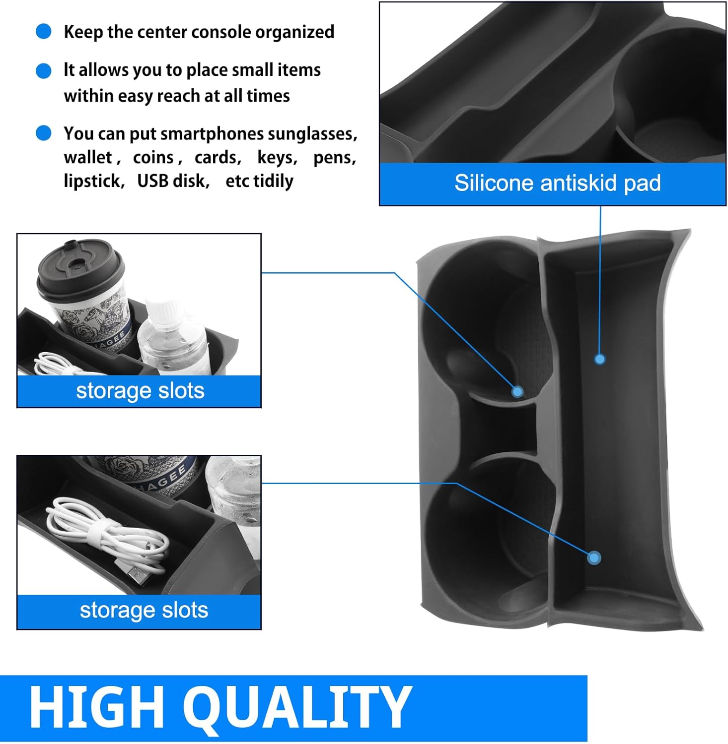 SHAOHAO for 2025 2026 GMC Terrain Cup Holder Organizer for 2025 2026 GMC Terrain Accessories (Elevation, AT4, Denali) Cup Holder Tray 2025 2026 Terrain Expand Space Storage Box Tray