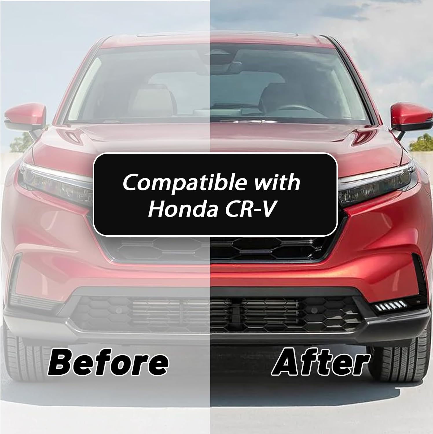 Switchback White/Amber Front Bumper Fog Daytime LED Running Light Sequential Turn Signal Feature Compatible with Honda CR-v CRV 2023-up LX EX Touring Fog Light Kit