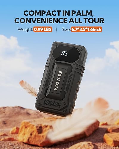 Miniatura 3 de Arrancador de batería de automóvil, caja de salto de batería de 12000 mAh, refuerzo de salto de vehículo de 44.4 Wh con cables de arranque