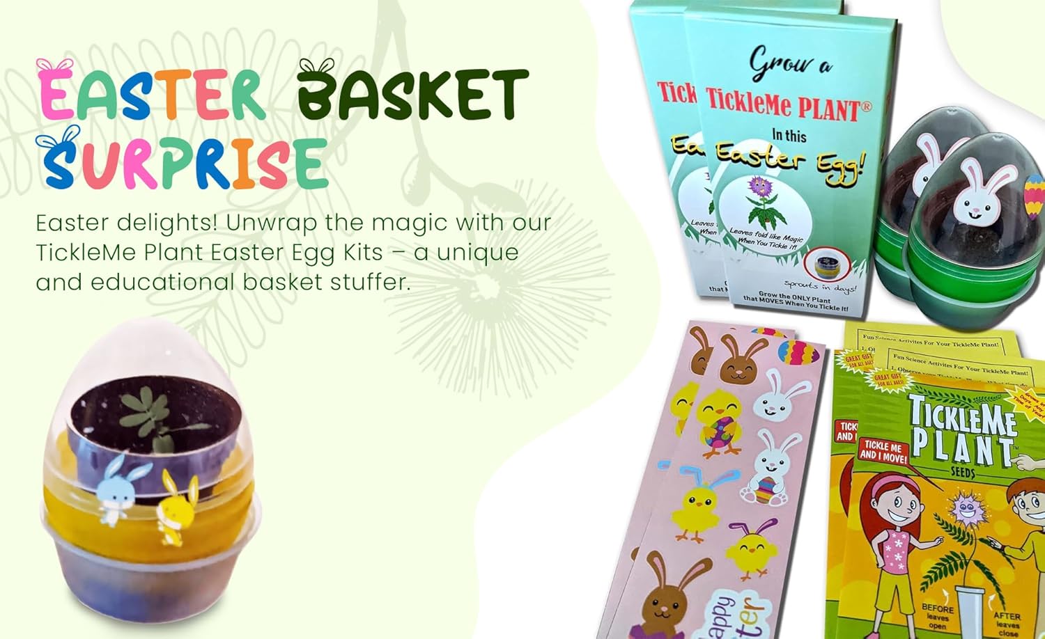 TickleMe Plant Easter Egg Kit with Extra Seeds and Greenhouse!