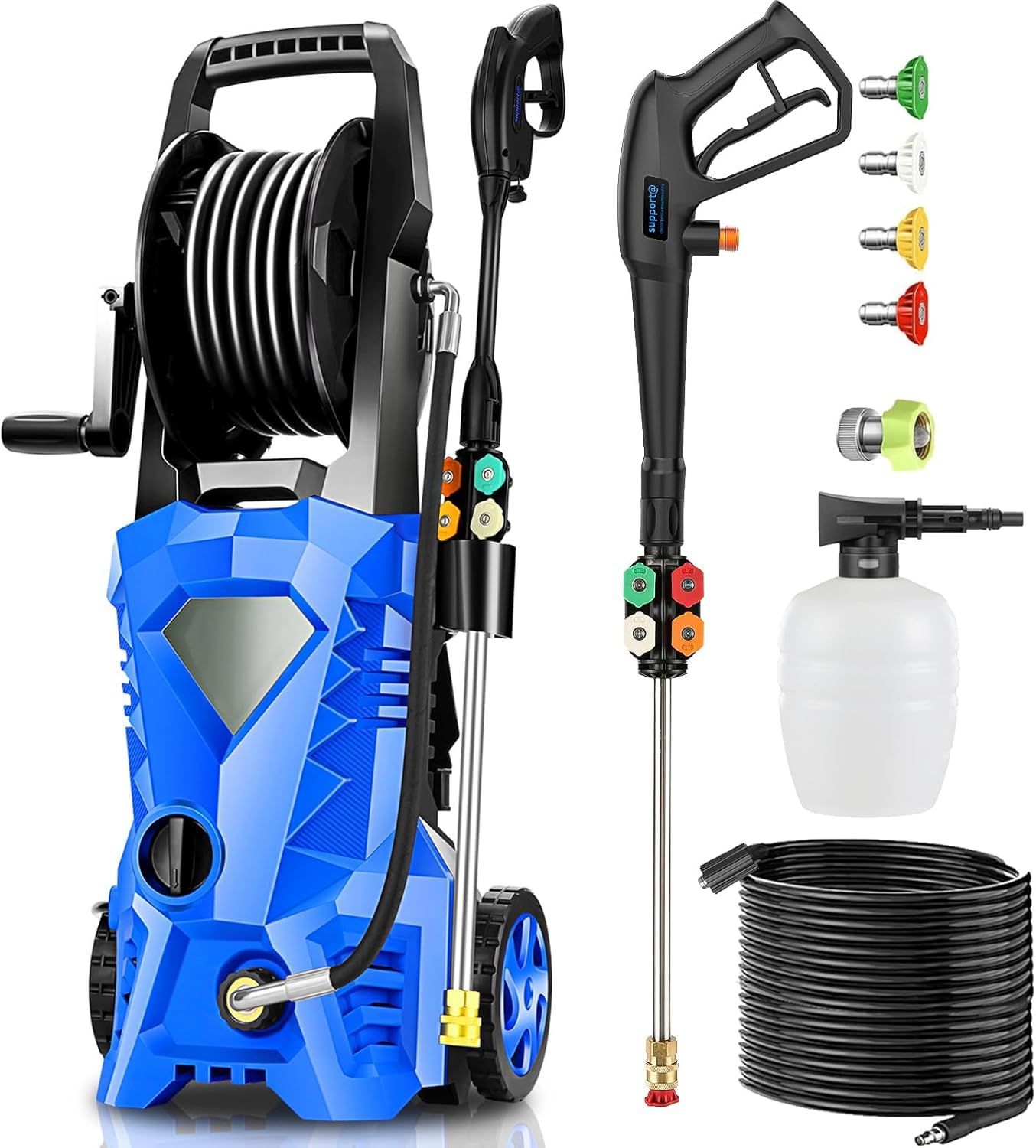Gurtema Electric Pressure Washer 5000 PSI 2.8 GPM High Power Washer with 4 Nozzl...