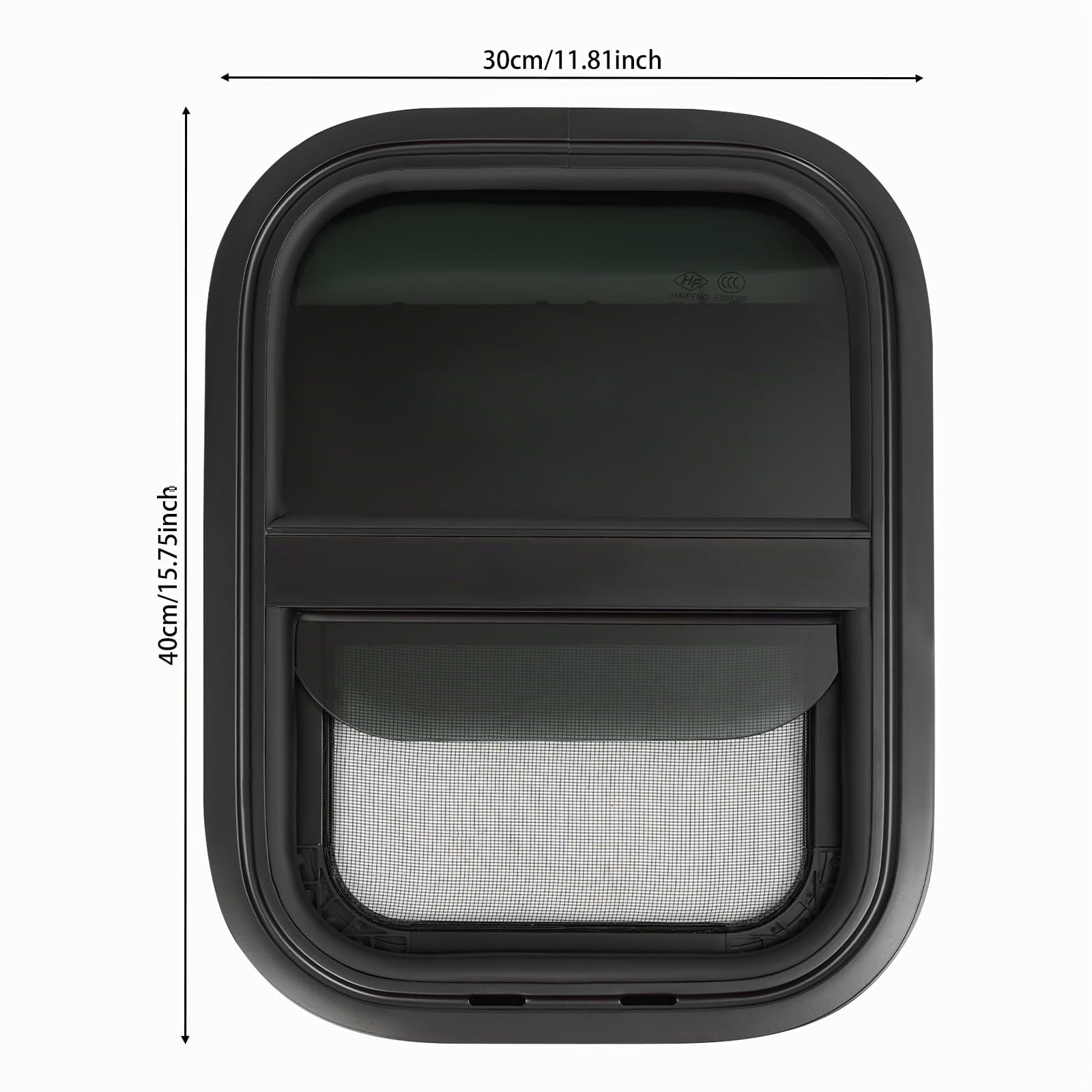 Fenêtre Coulissante Verticale Pour Camping-Car Avec Moustiquaire Fenêtre Latérale Pour Caravane 300 X 400 MM Noir