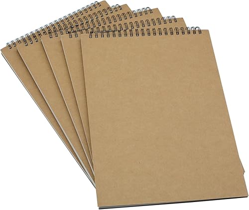 5 cuadernos de bocetos A5, blocs de bocetos en espiral encuadernados en la parte superior, 30 hojas (60 páginas), papel grueso de 120 GSM, para