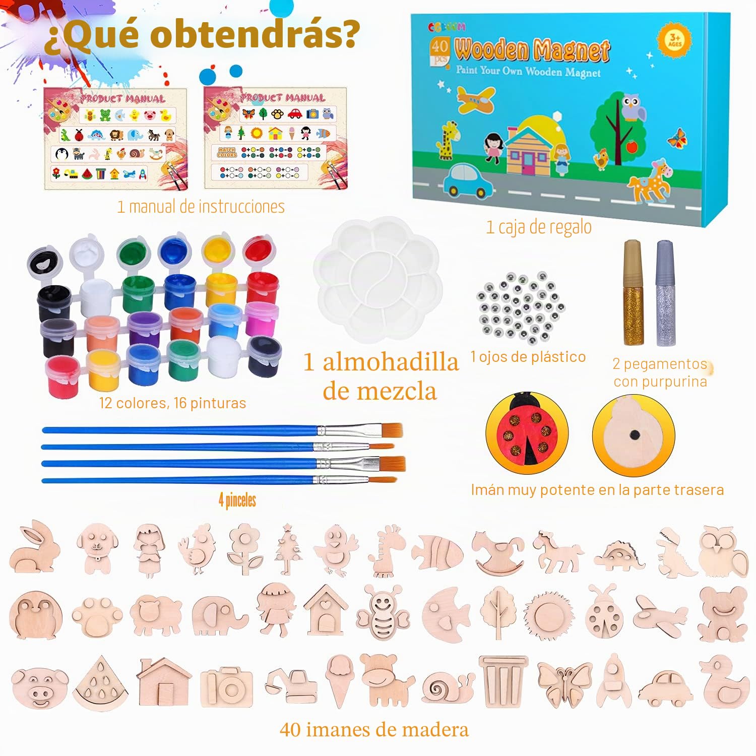 Kit De Pintura Marbling EDUMAN | Arte Acuático Para Niños 6-12 | Incluye 8 Colores Y Herramientas | Regalo Creativo