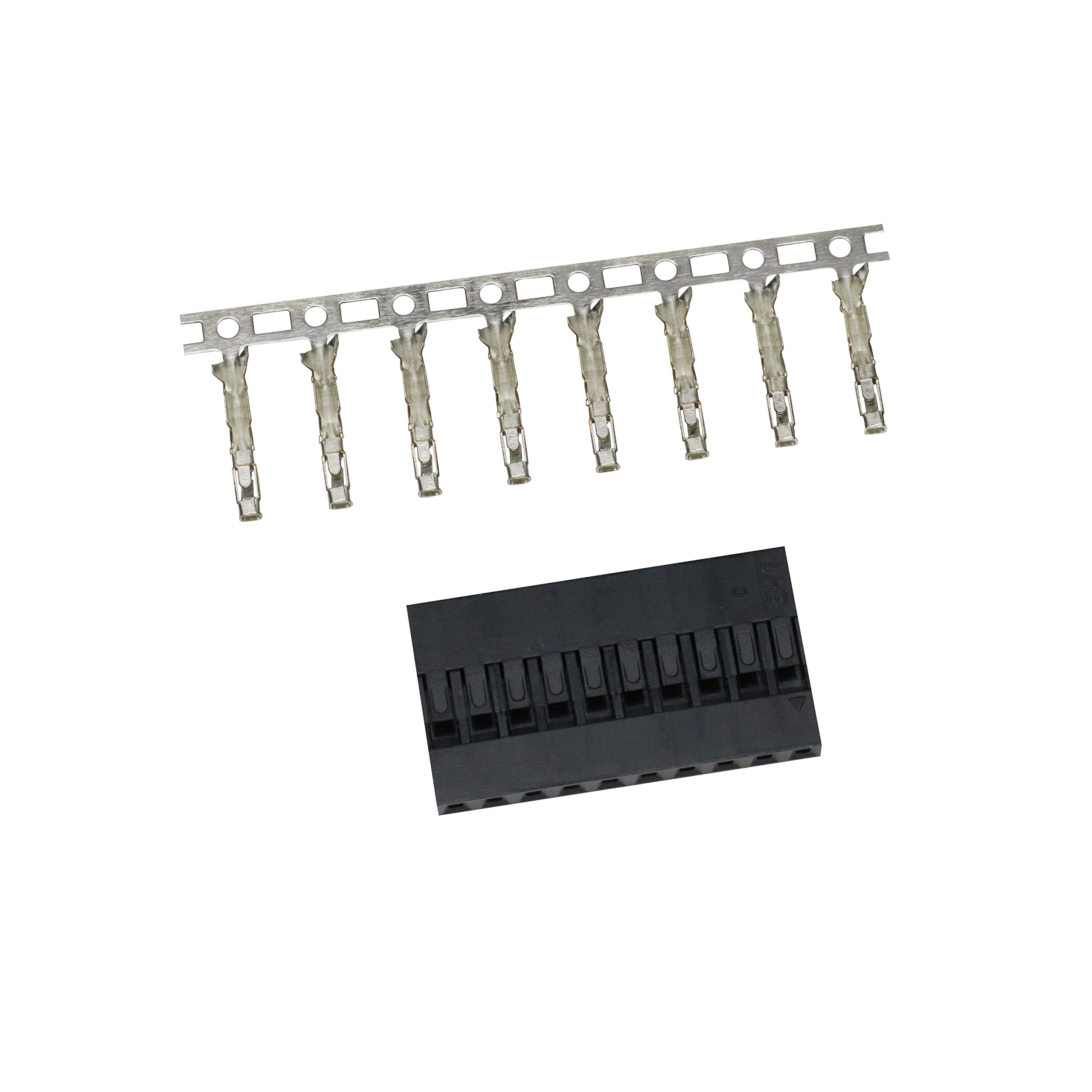 TJC8-254 Single Row 2.54mm 10-pin Header Crimp Connector Housing + Crimps, Pack of 50 Compatible With JST RE/HARWIN M20 / Amphenol ICC Mini-PV/DuPont Standard Header