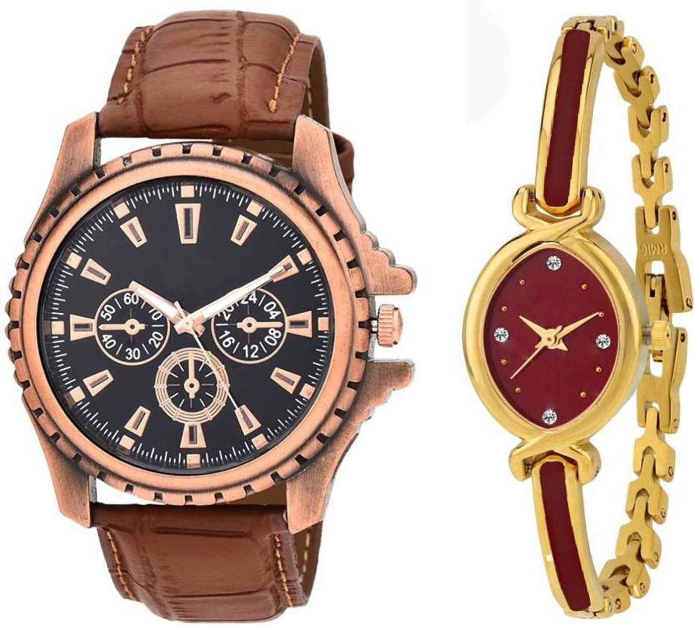 Maa creation Analogue Multicolour Dial Bangle and Copper Mens and Womens Couple Watch (B07MJGFBLC) Amazon Price History, Amazon Price Tracker