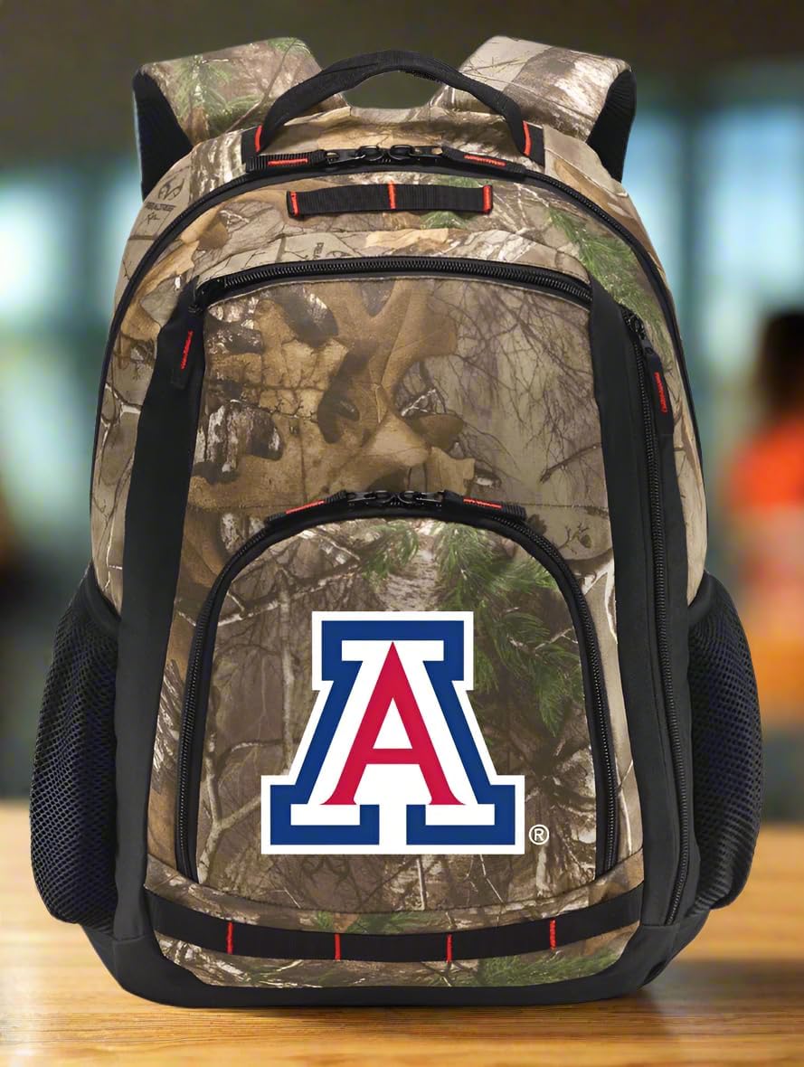Broad Bay University of Arizona Camo Backpack Arizona Wildcats Backpacks - Laptop Section - Heavy-Duty 600D Polyester