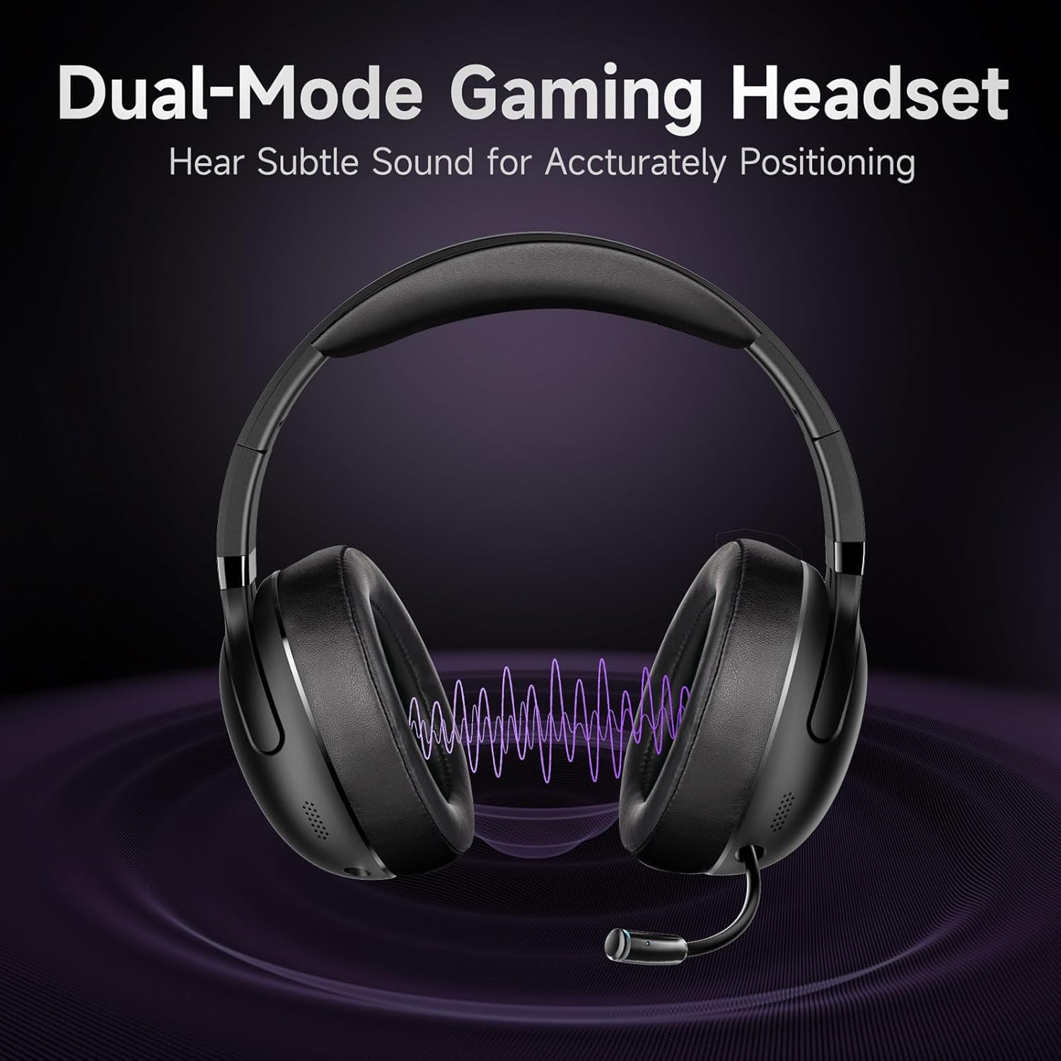 EasySMX C08 Wireless Gaming Headset with 2.4GHz Bluetooth 5.3 for PS5, PS4, Switch, PC, Mac, Noise Canceling Microphone, Surround Sound, Foldable Design, 3.5mm Wired Jack for Xbox Series