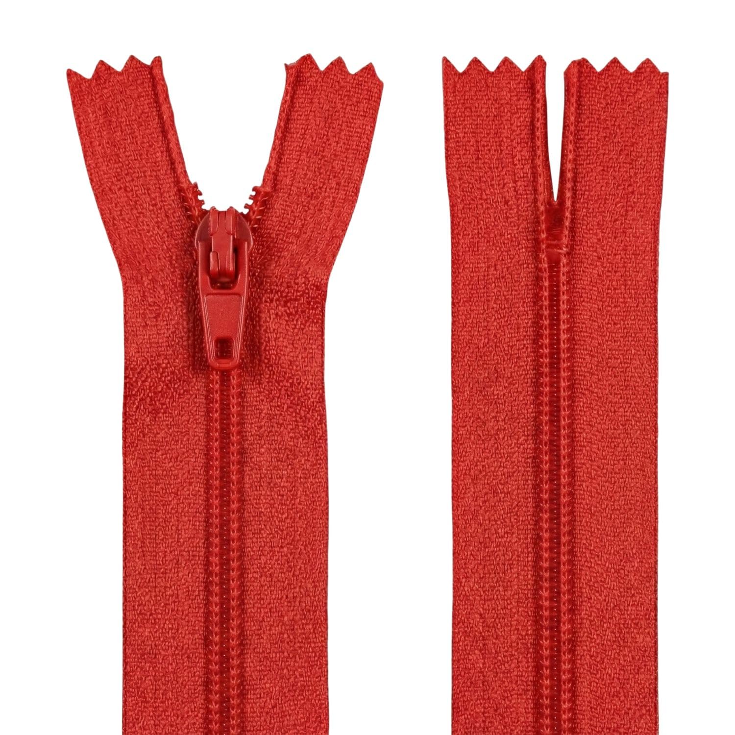 12" (30.5cm) Red Zip - Closed-End - Dressmaking, Sewing & Craft