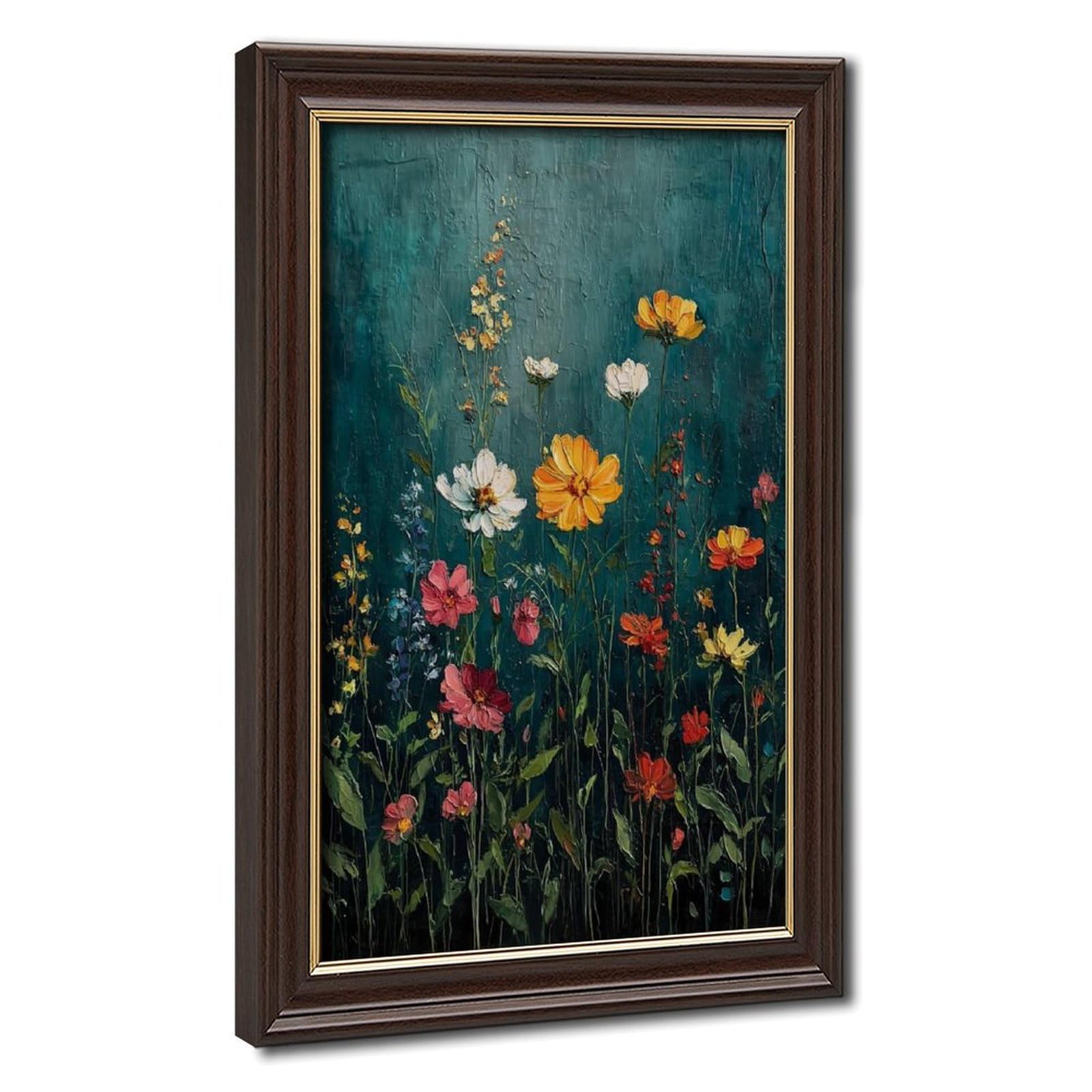 Bareronor Turquoise Wildflower Field (2) Canvas Poster Bedroom Decor Landscape Office Room Decor Gift 20" L X 30" W