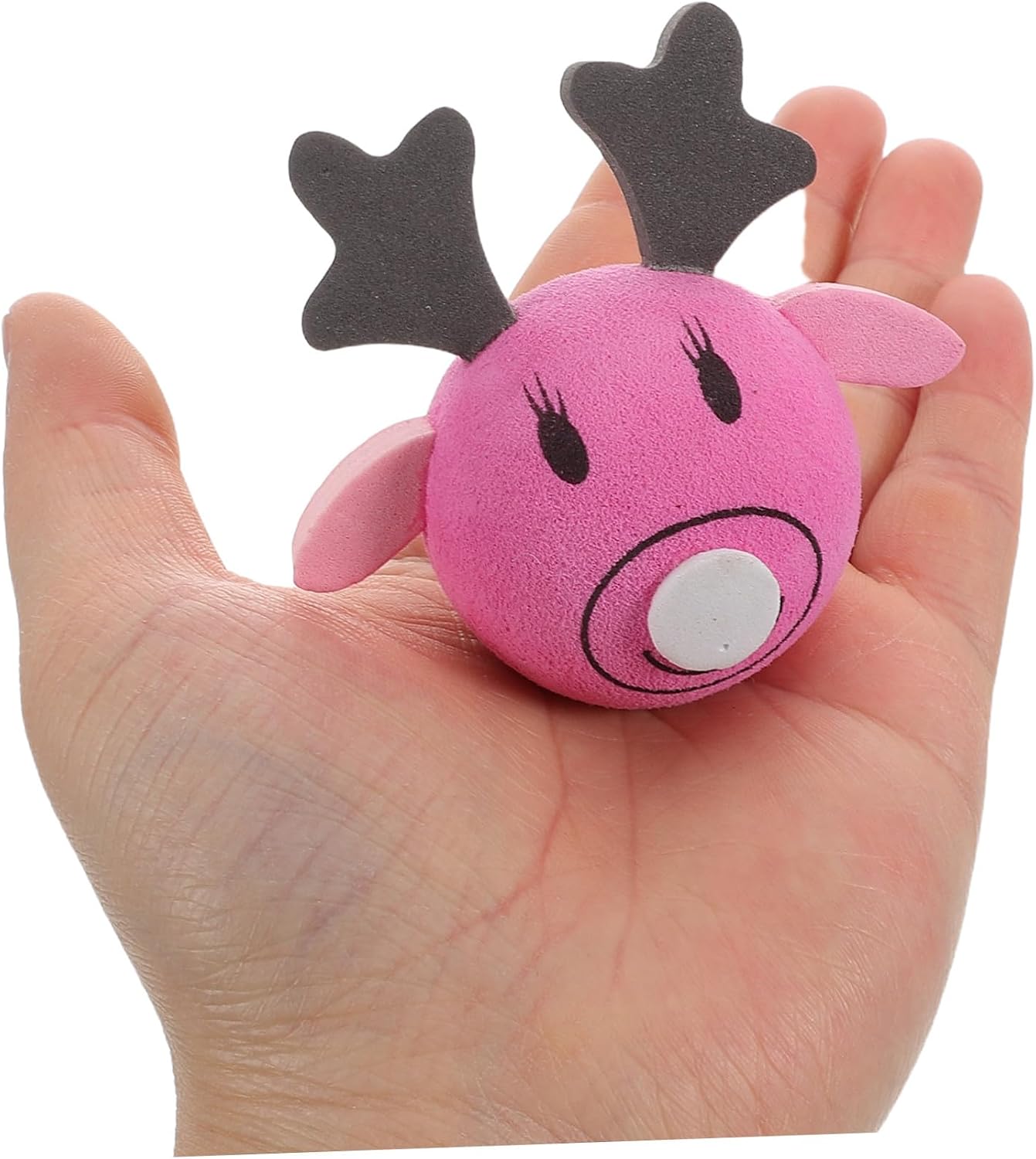 2pcs Pink EVA Deer Car Antenna Ball Vehicle Accessory Soft Roof Ornament Easy Install Decorative Topper for Cars
