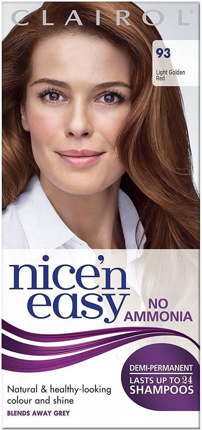 SIX PACKS of Nice N Easy No Ammonia Demi-Permanent Hair Colour 93 Light Golden Red