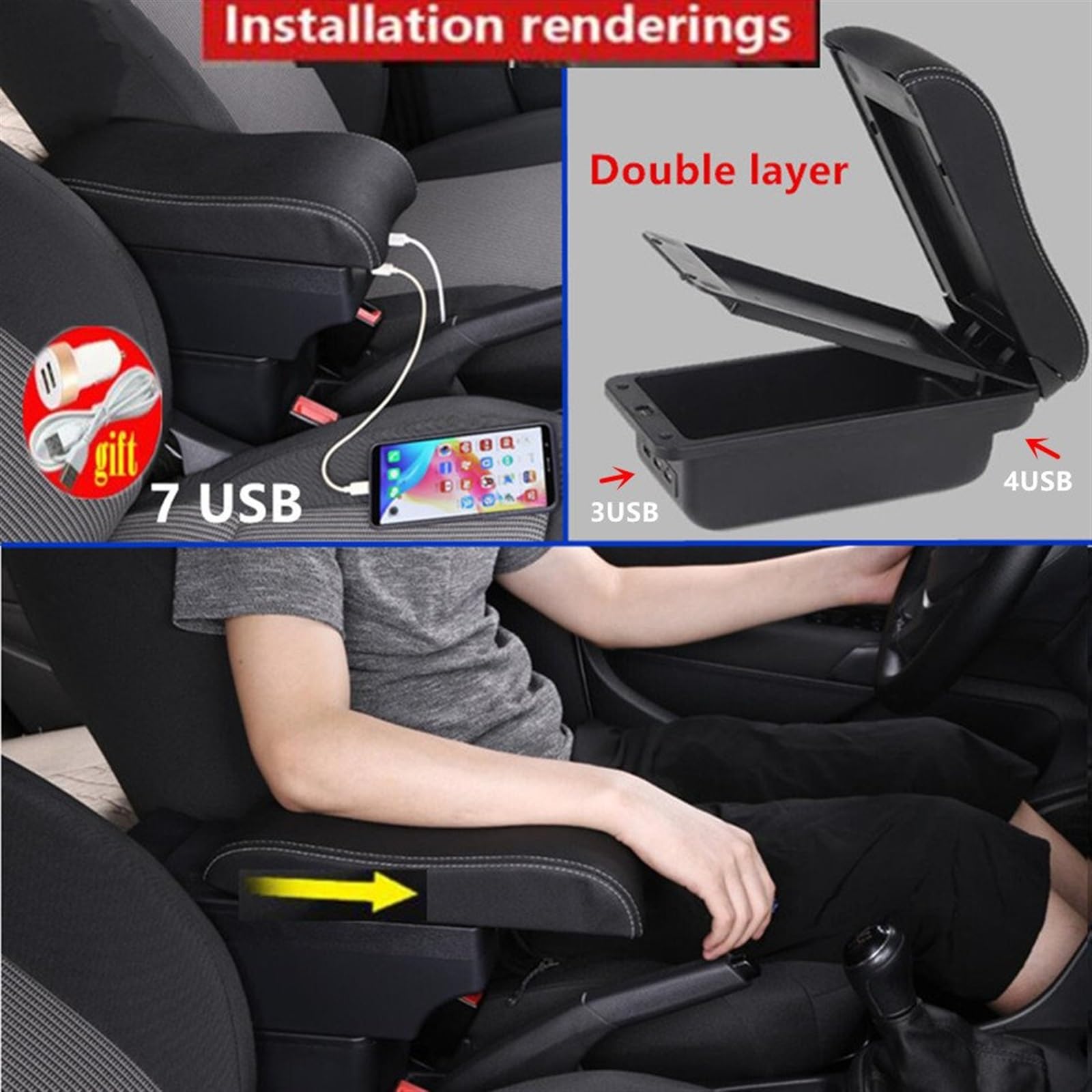 Boîte De Rangement D'accoudoir De Porte Pour MINI Cooper F56 A