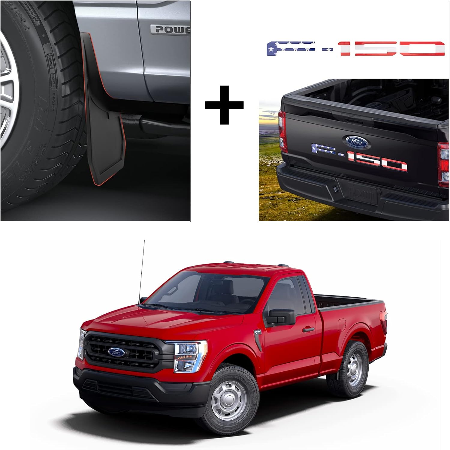 for 2021 Ford F150 Mud Flaps with Tailgate Decal Automotive