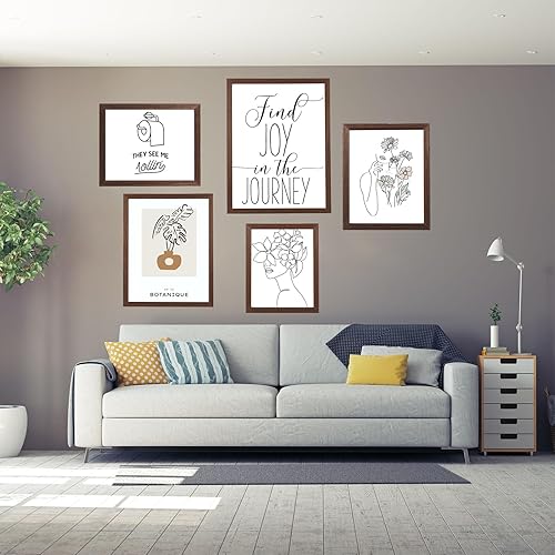 Miniatura 6 de Portarretratos de 8 x 10 pulgadas para pared y mesa, juego de 3 portarretratos de madera natural de roble con paspartú para fotos de 4 x 65 x 7,