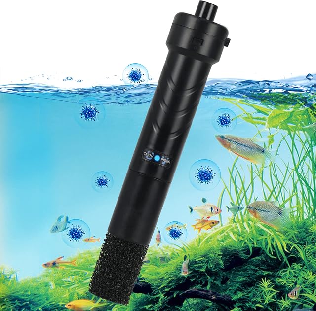 Coospider Aquarium U-V Light Steriliser Submersible In-tank Filter Green Algea Killer Fish Tank Deodorizer and Green Water Cloudy Foggy Prevention Clean 5W
