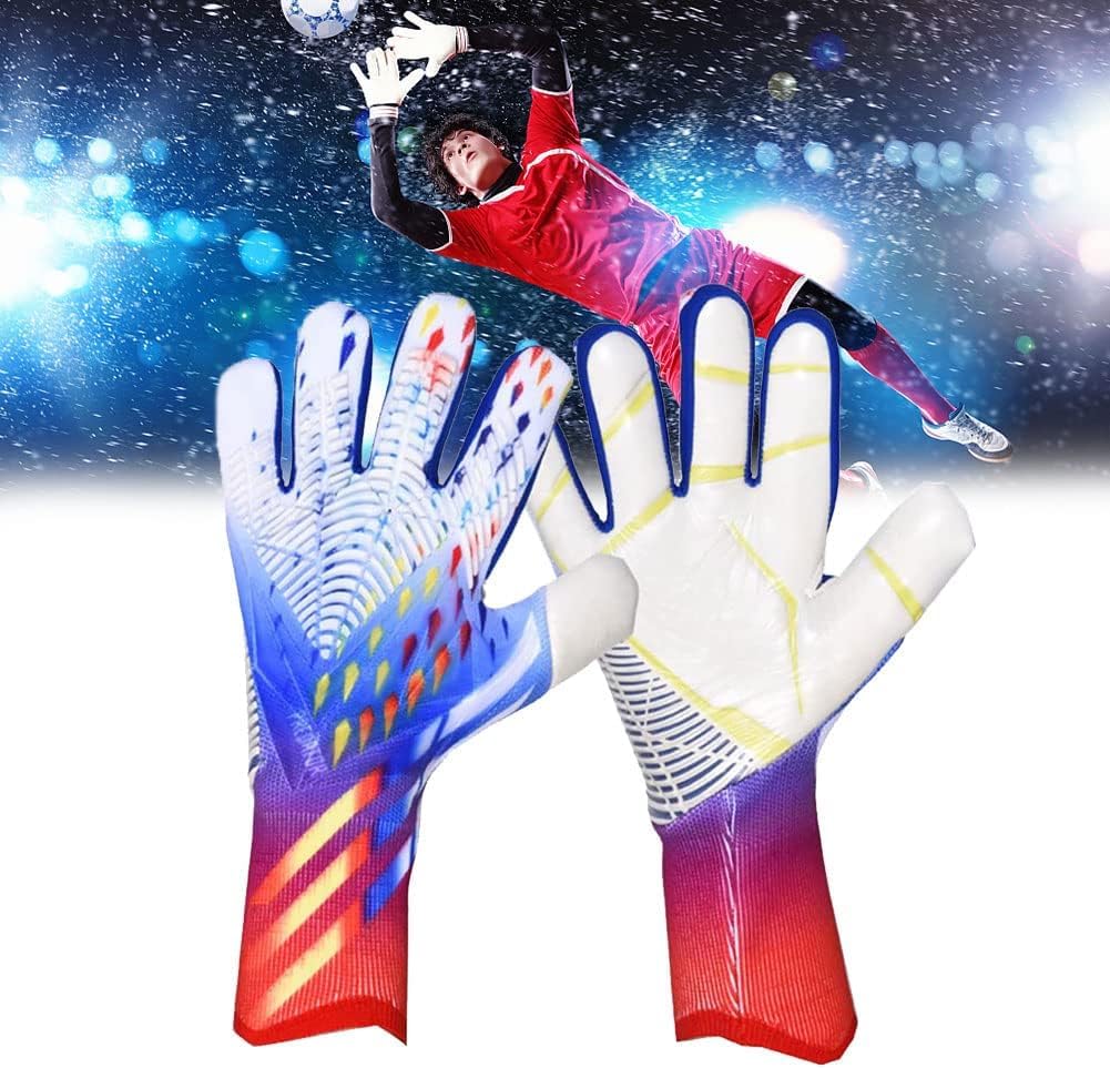 Guanti da portiere per bambini, presa forte, protezione delle dita, resistenti all'abrasione, antiscivolo, adatti per calcio giovanile