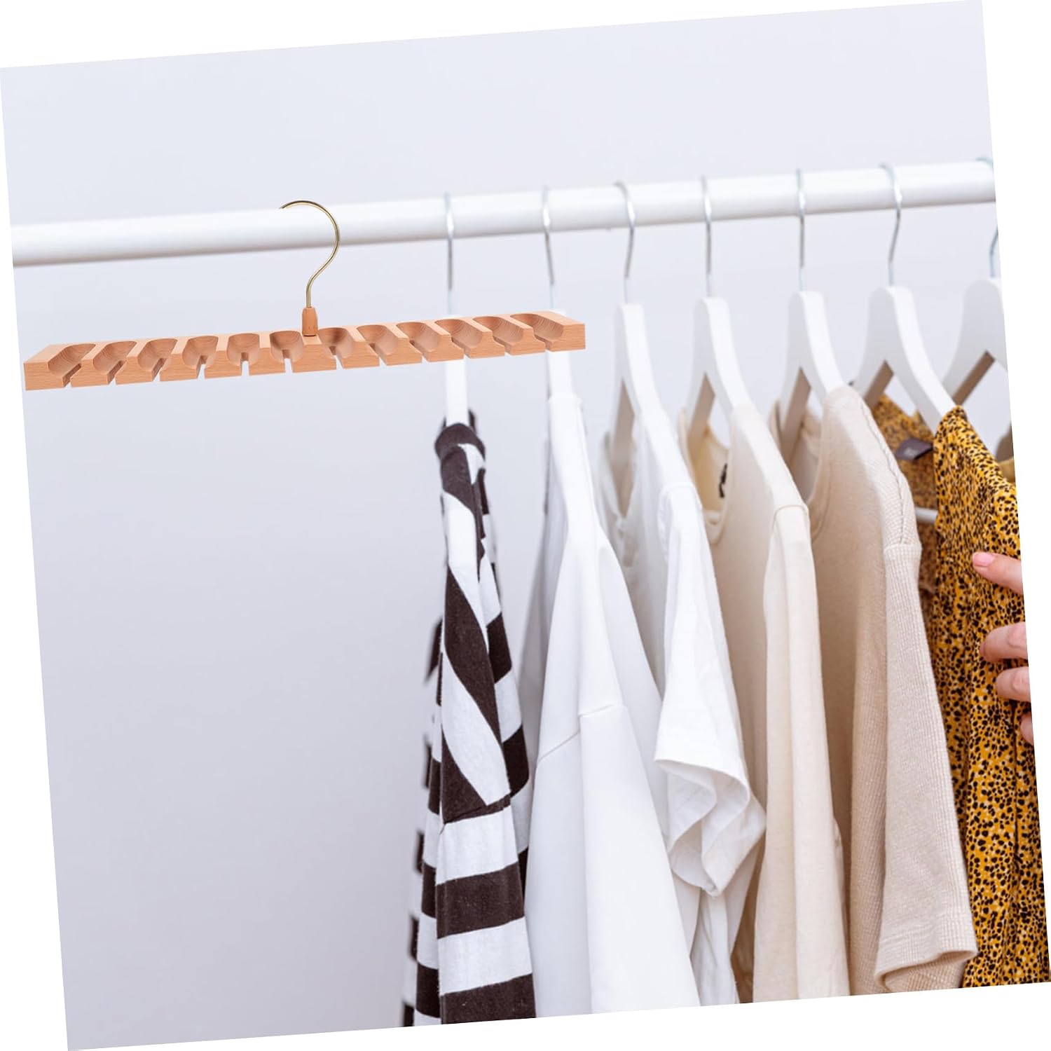 Heavy Duty Multi Function Tie Organizer Rotating Belt Hanger for Closet Storage Scarf and Bowtie Display Space Saving for