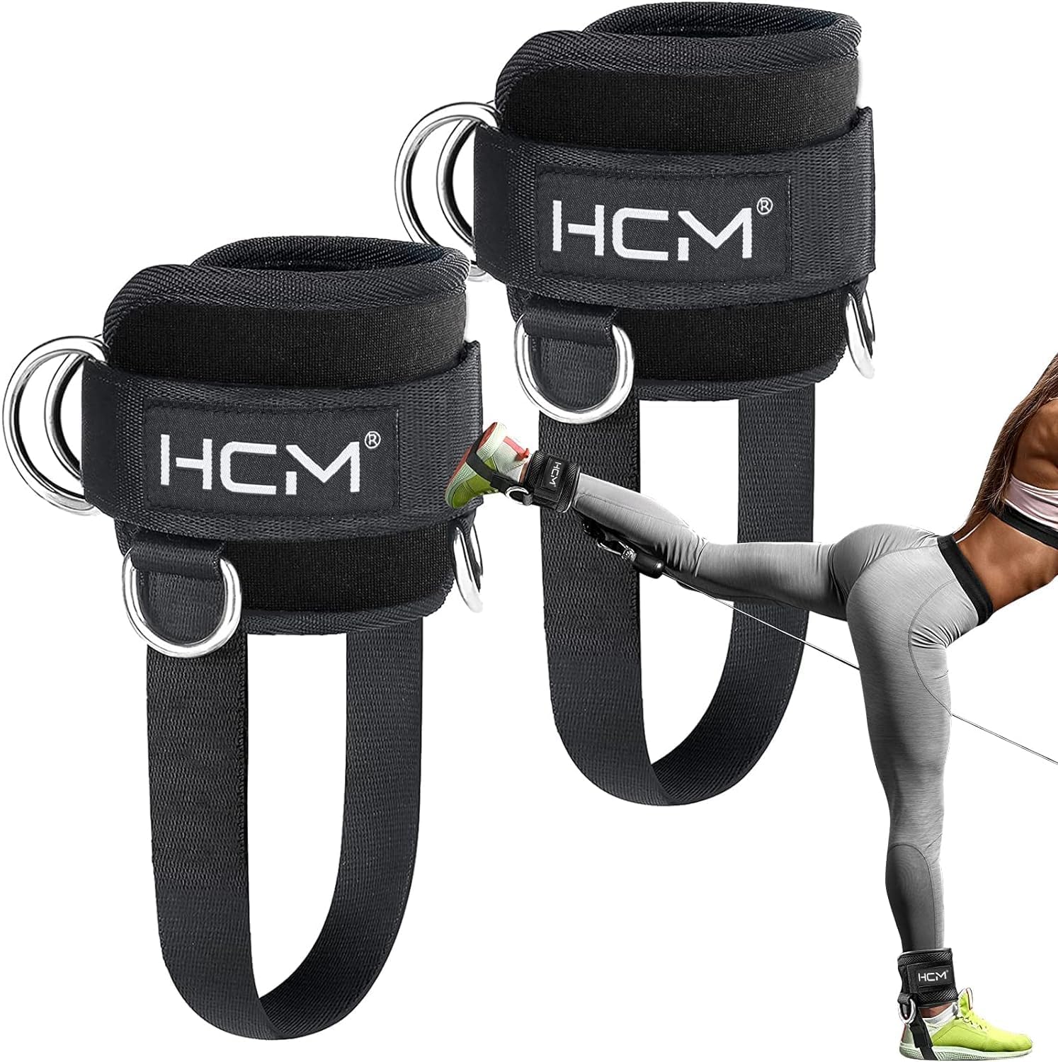 HCM Ankle Straps for Cable Machines Glute Kickbacks - Cable Kick Back ...