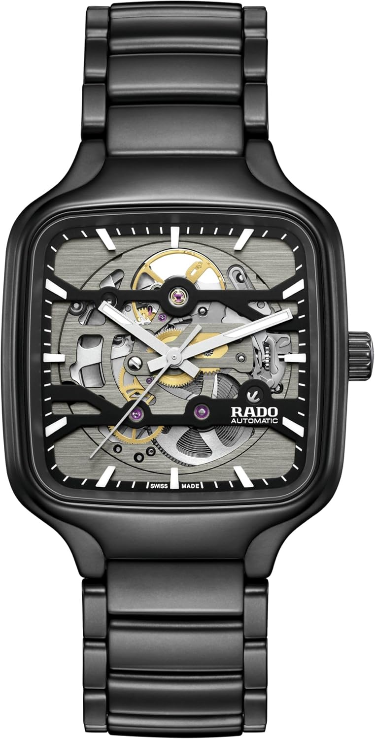 Rado -True Square-Unisex-Swiss Automatic Watch-High Tech Ceramic-Sapphire Crystal -38mm