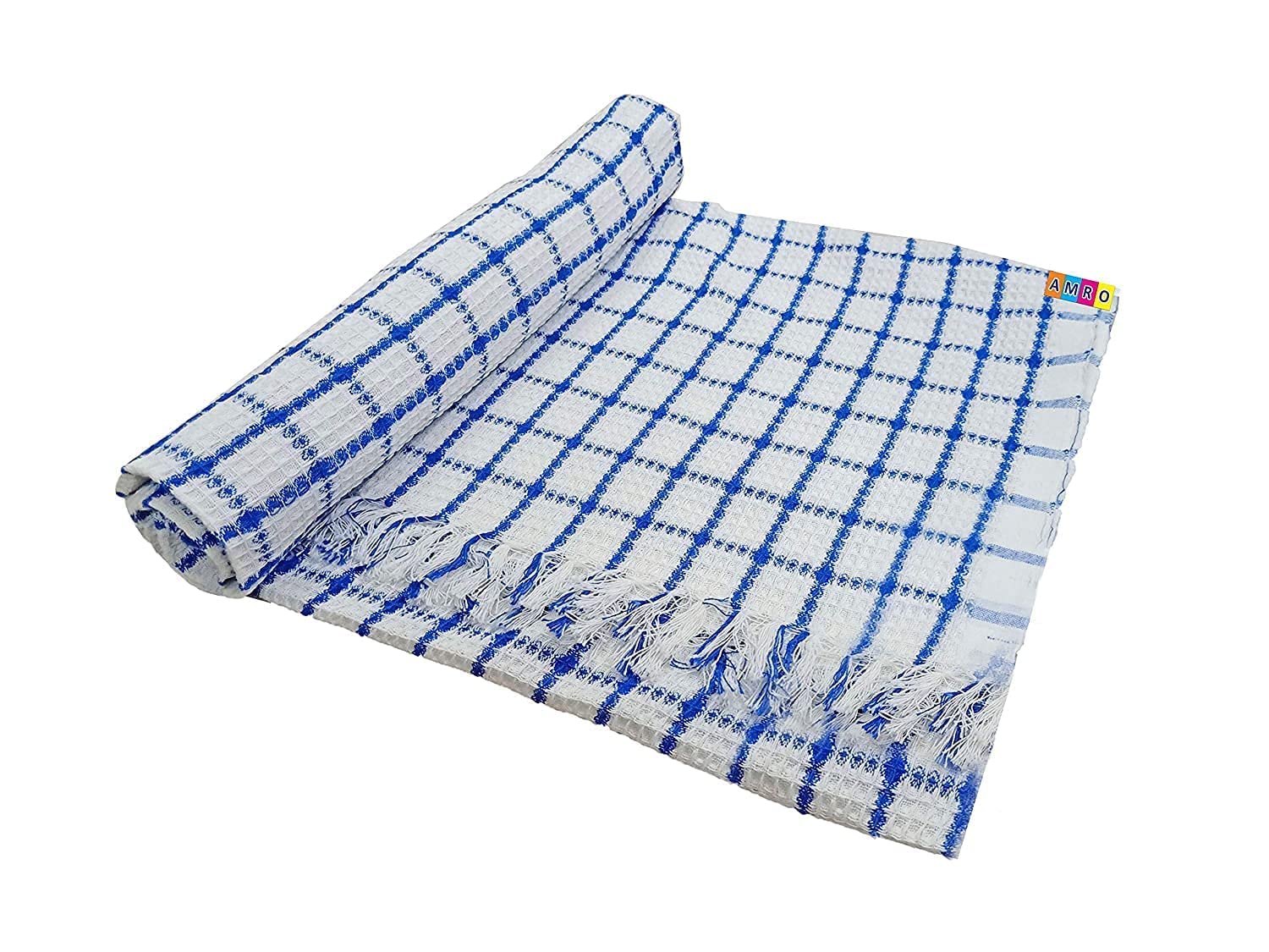 AMRO Beautility Needs™ Soft and Highly Water Absorbent Cotton Bath Towel Full Size : 70 X 140 cm, Blue & RED, Combo Set of 2 3