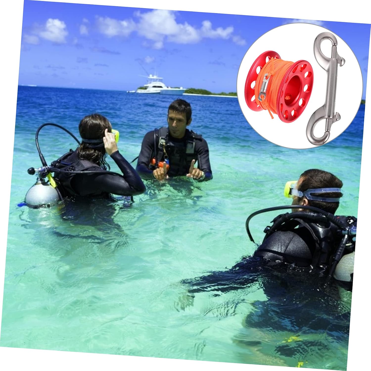 Outanaya Lightweight Diving Finger Reel Guide Line Spool Compact Design Durable Snag Tool for Scuba Diving Easy