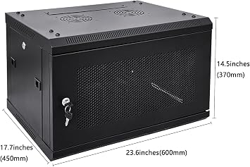 6U Wall Mount Server Cabinet Network Rack Vented Enclosure Locking Door