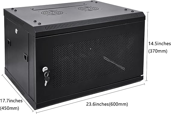 6U Wall Mount Server Cabinet Network Rack Vented Enclosure Locking Door