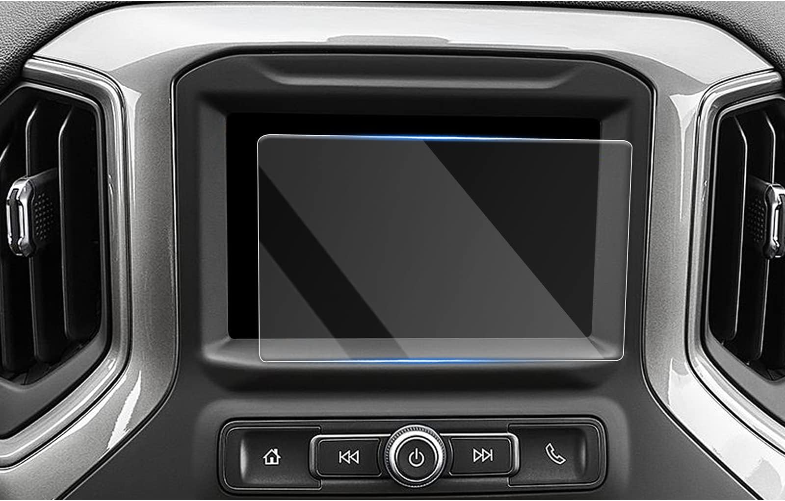 CDEFG for 2019 2020 2021 2022 2023 Silverado 1500 Infotainment 3 Car Touchscreen Navigation Touch Screen Protector, HD Clear Tempered Glass 9H Scratch Resistance (7IN)