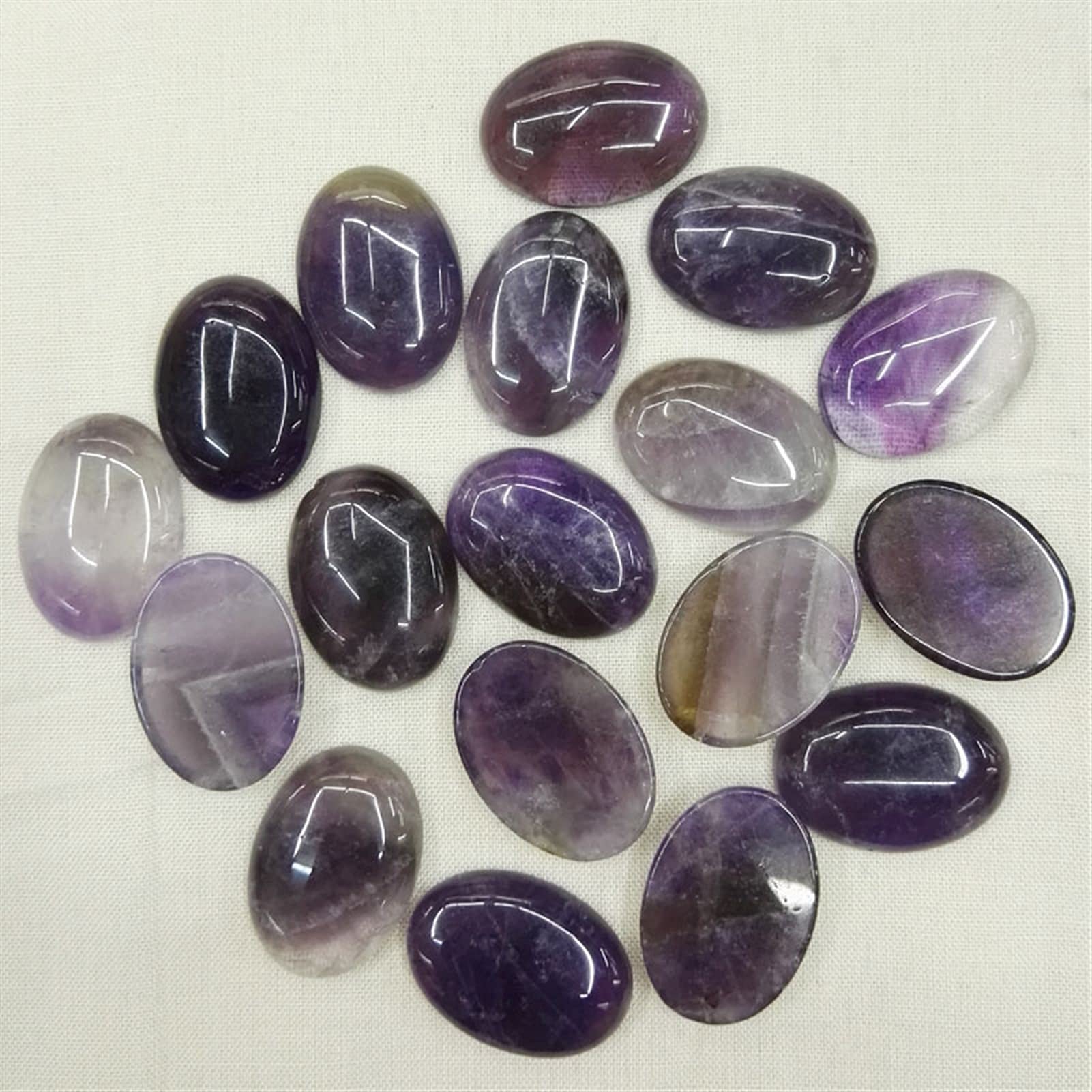 Amethysts Natursteinperlen für Schmuckherstellung 25x18mm Cab Cabochon Charms Schmuck Bead 12pcs / Lot