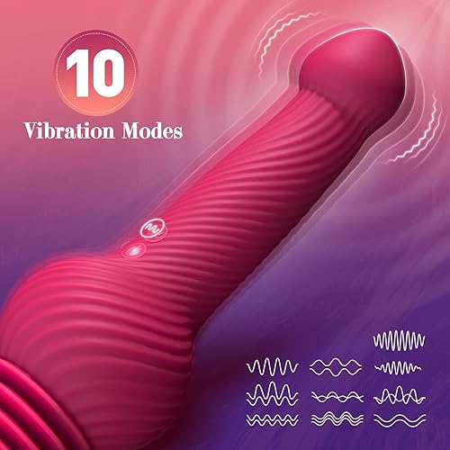 Miniatura 3 de Consolador grande de empuje de 9.45 pulgadas, consoladores vibradores rosas con innovadores 3 modos de rebote y 10 modos de vibración para punto G