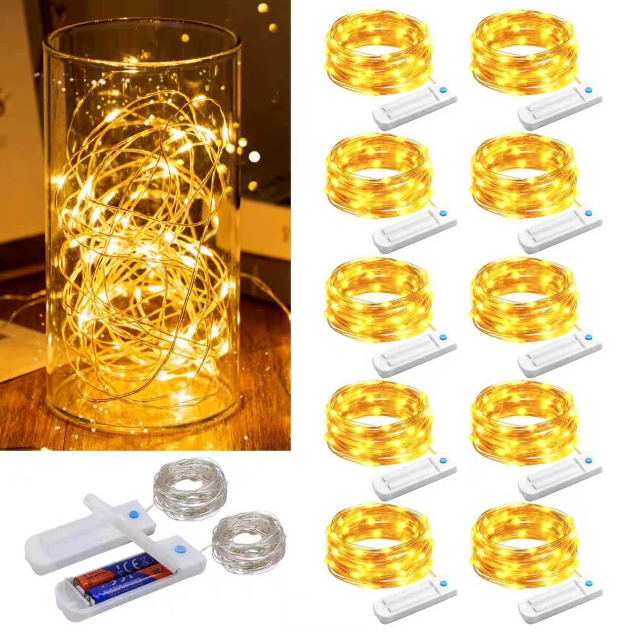 ZNYCYE 10 Pack Fairy Lights with Timer,10 ft 30 LED String Lights 8 Modes Fairy Lights Battery Operated Waterproof for DIY Wedding Party Bedroom Mason Jars Christmas Decorations (Warm White)