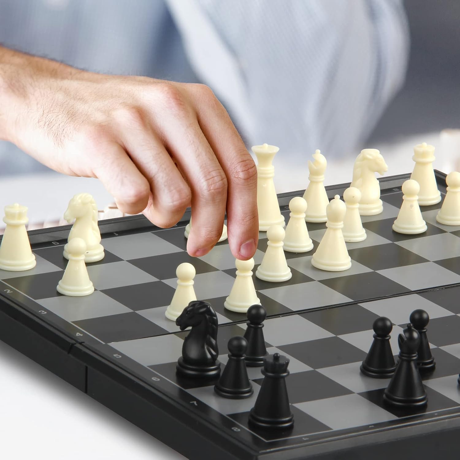 Andux Foldable Magnetic Chess Game Set Board Game with Chess Board and Chess Pieces GJXQ-04 (S)
