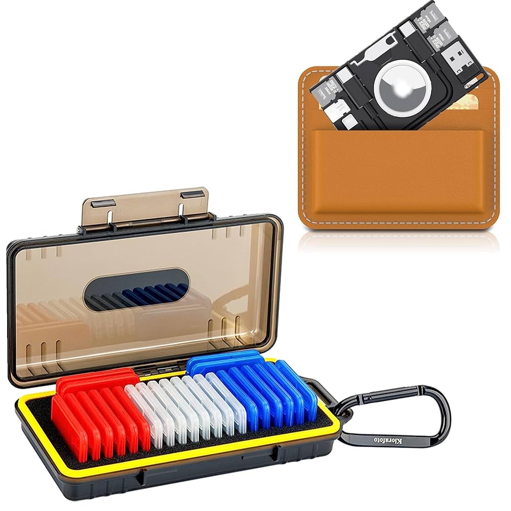 Amazon.com: Memory Card Case + AirTag Wallet Holder： Memory