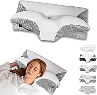 Vista 9 de Almohada cervical para aliviar el dolor de cuello, almohada ortopédica ergonómica de contorno para el dolor y apoyo del hombro, acogedora almohada