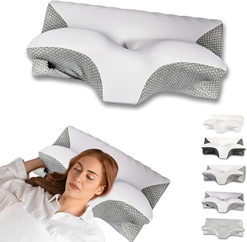 Almohada cervical para aliviar el dolor de cuello, almohada ortopédica ergonómica de contorno para el dolor y apoyo del hombro para dormir y apoyar,