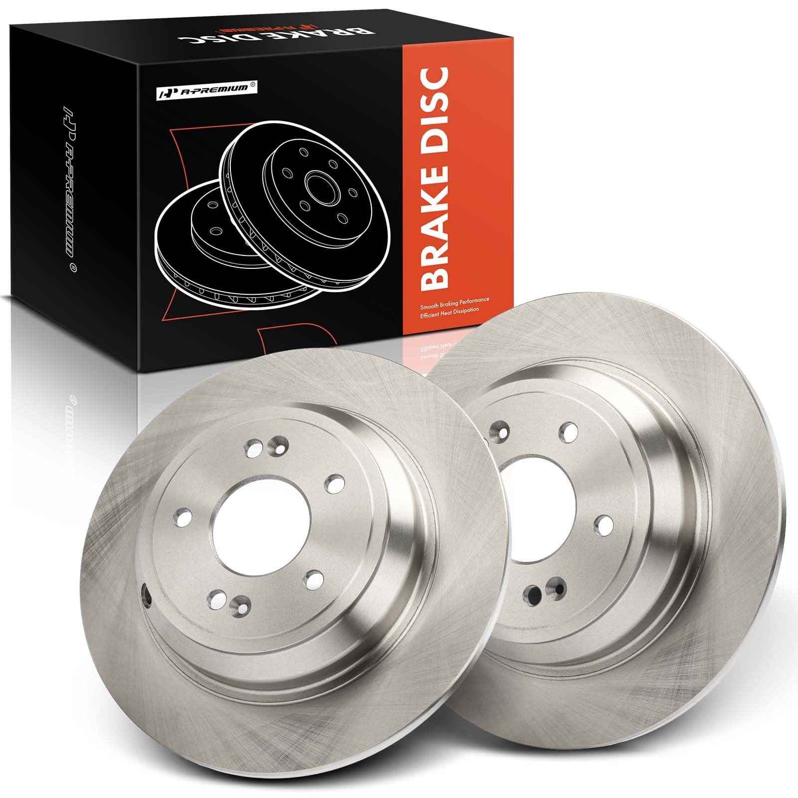 A-Premium 12.36 inch (314mm) Rear Solid Disc Brake Rotors Compatible with Select Hyundai & Genesis & Kia Models - Genesis 2010-2016, G80 2017-2020, G90 2020-2022, K900 2017, 2-PC Set