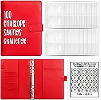 Vista 10 de Carpeta de desafío de 100 sobres Una manera fácil y divertida de ahorrar $5,050, carpeta de desafíos de ahorro, carpeta de presupuesto con sobres