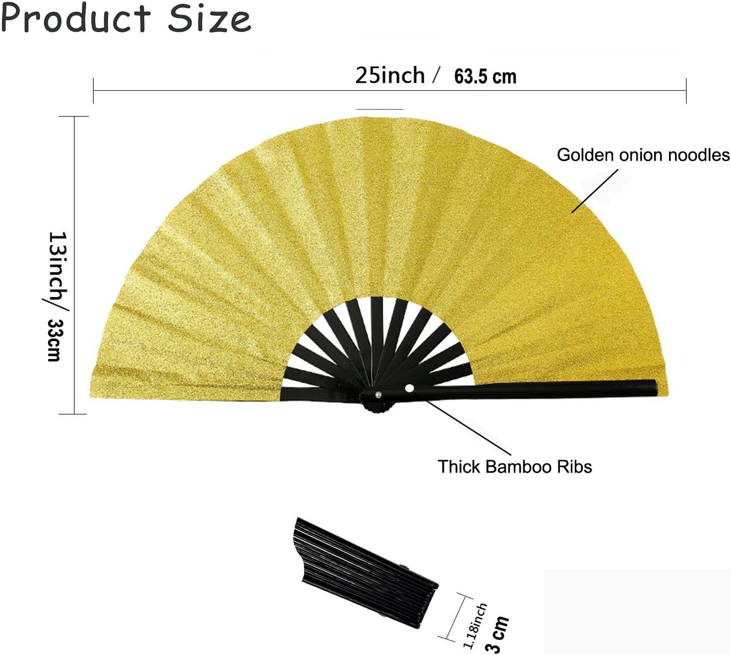 13" Large Folding Hand Rave Fan,Hand Fan for Men Women,Chinese Tai Chi Kung Fu Fan,Holographic Hand Fan for Festivals