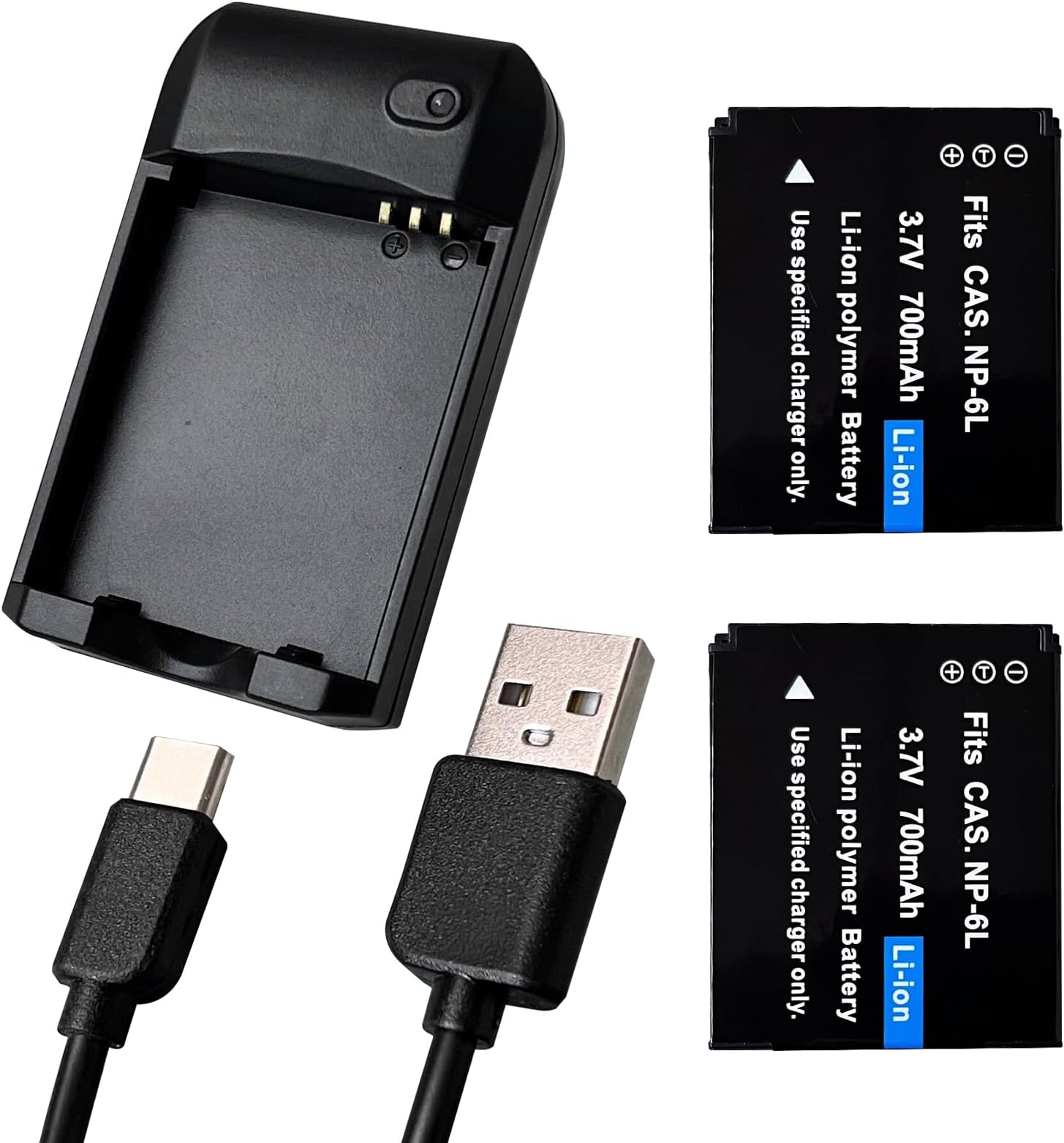 CofunKool Digital Camera Battery Charger and 2 Pack 3.7V